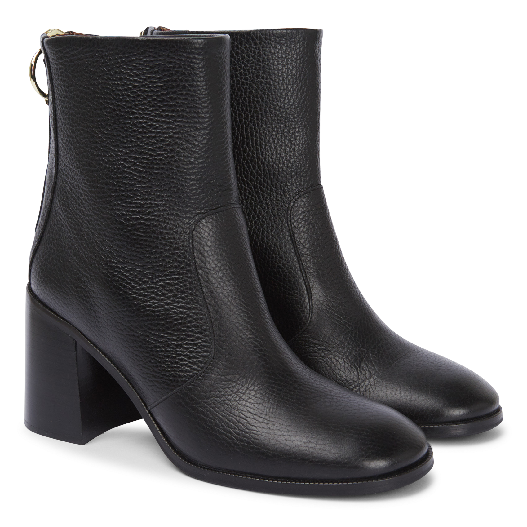 ARYEL - Bottes à talon en cuir | Noir