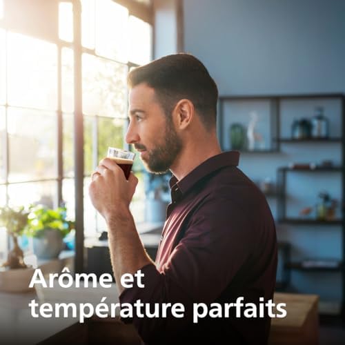 Philips Machine à Expresso Entièrement Automatique 5500 Series–20 Boissons Chaudes et Glacées, Carafe LatteGo Facile à Nettoyer, SilentBrew 40% Plus Silencieuse, QuickStart, Noir et Argent (EP5546/70) : Cuisine et Maison