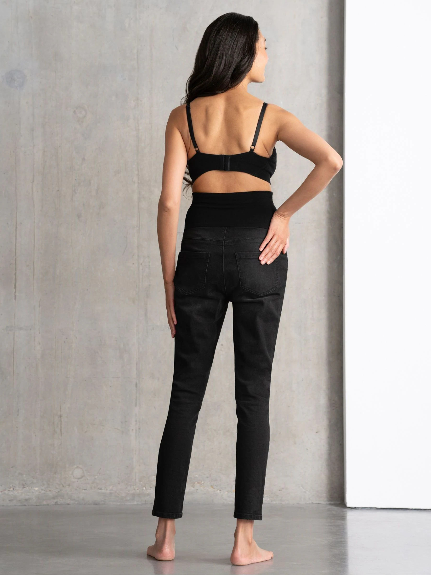 Seraphine post-zwangerschap skinny zwarte jeans