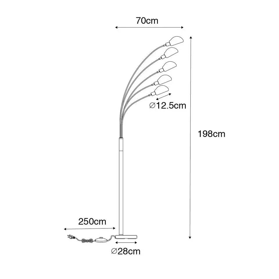 Qazqa vloerlampen sixties bruin e14