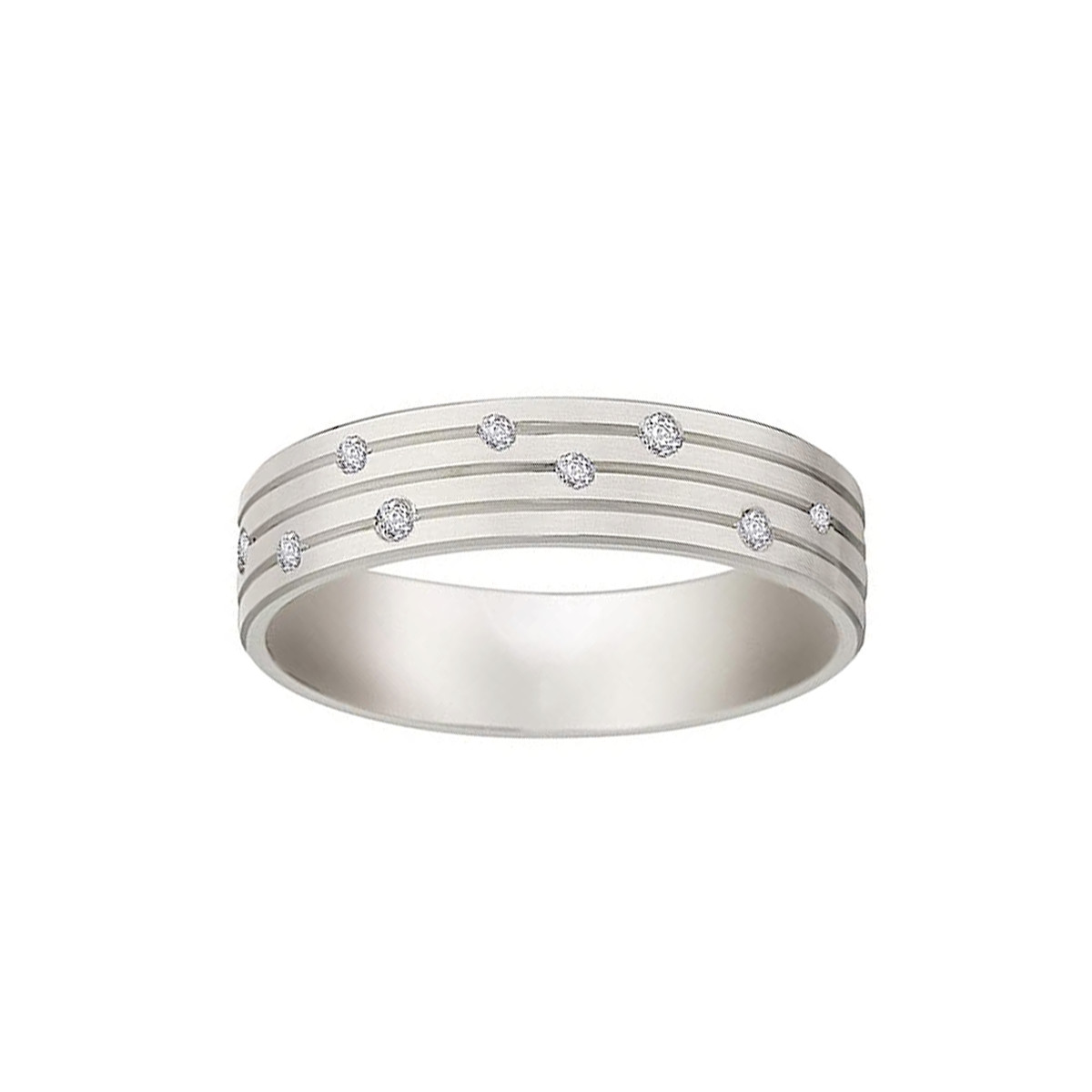 Alliance or 375 blanc et diamants 0.14 ct
