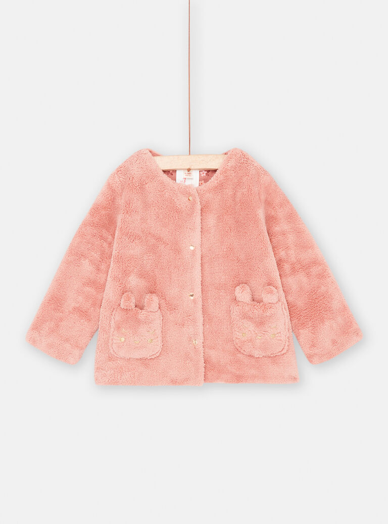 Cardigan litchi en soft boa réversible bébé fille