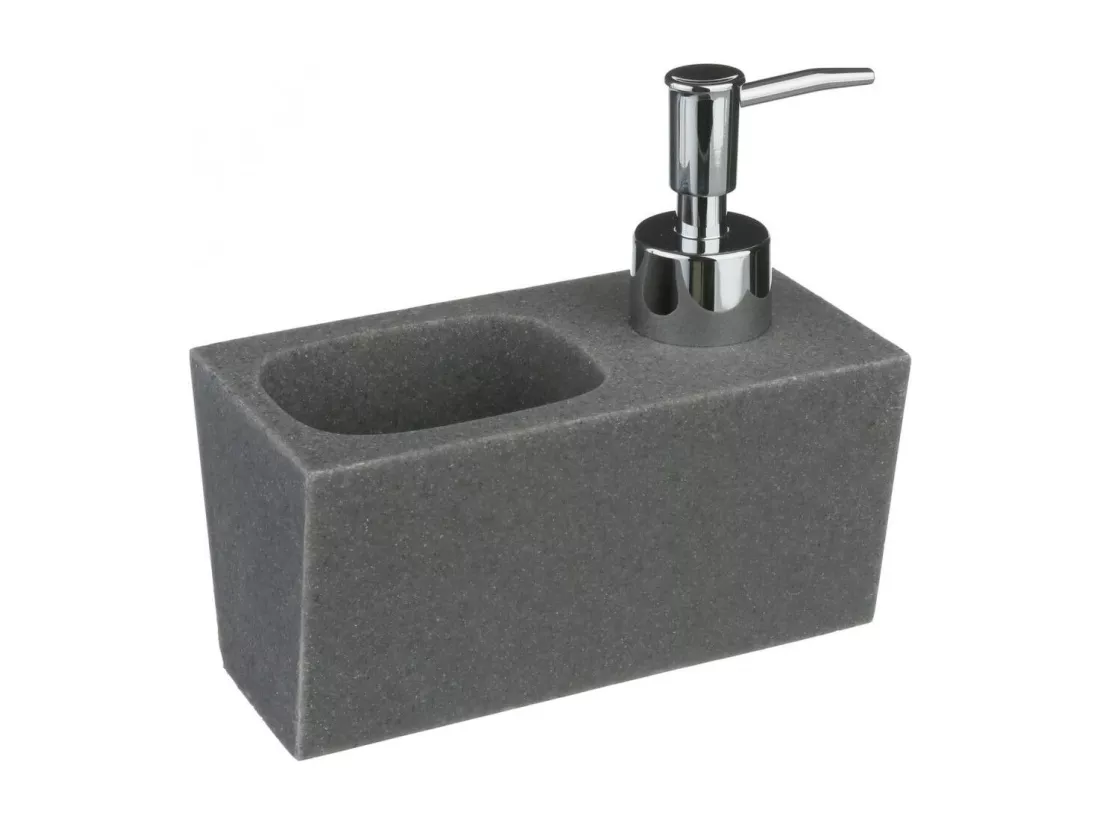 Distributeur de savon avec porte éponge - 17 cl - Imitation pierre