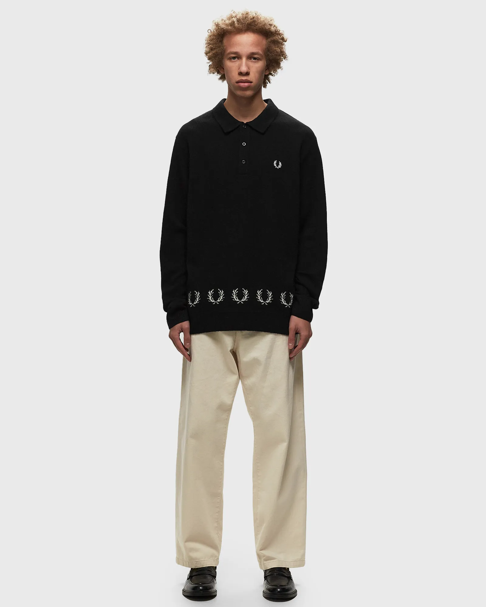 Fred Perry LAUREL WREATH TRIM KNIT SHIRT