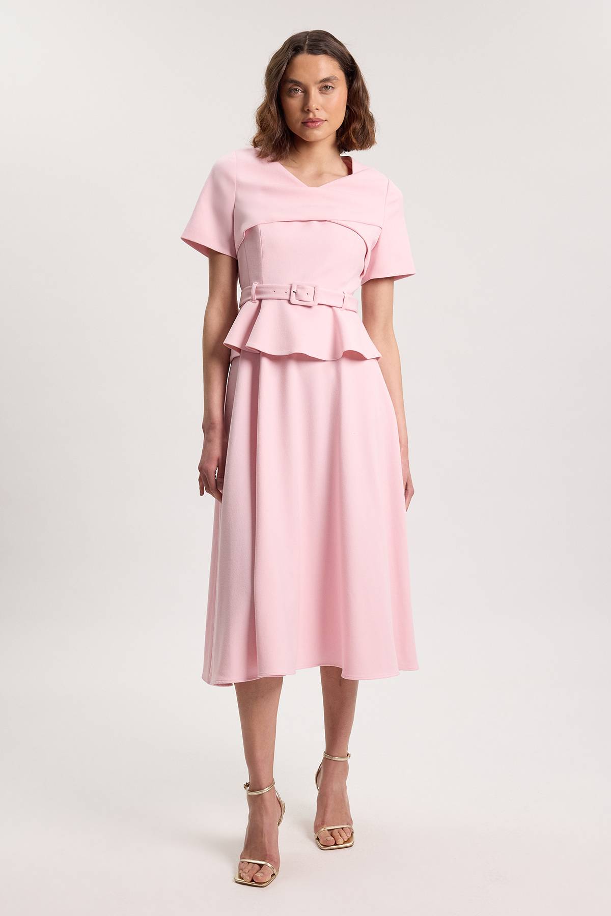 KarenMillen Robe Midi Structurée Cintrée Avec Ceinture