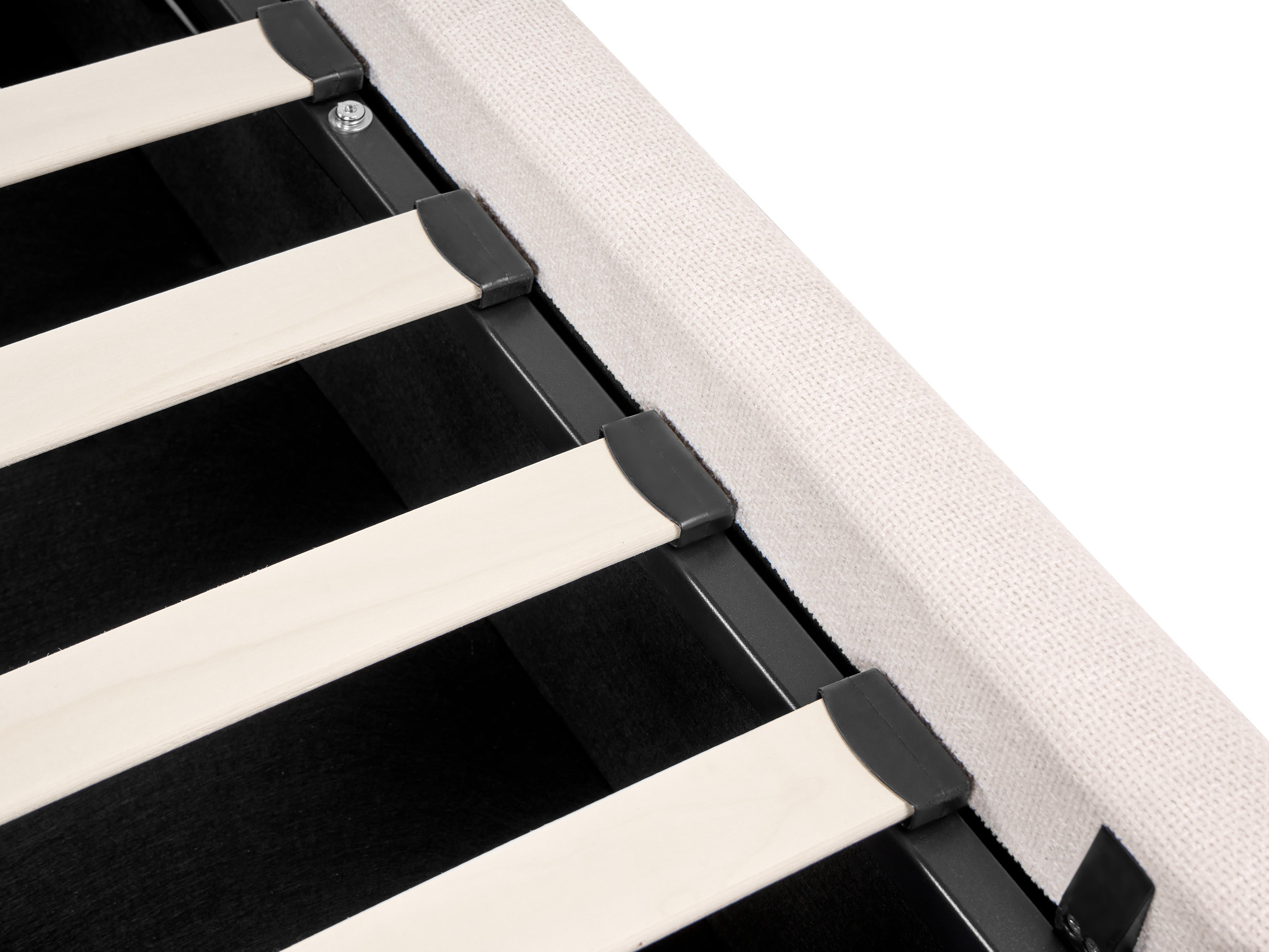 Bed met opbergruimte Stof VIVIERS 180 x 200 cm Gebroken wit