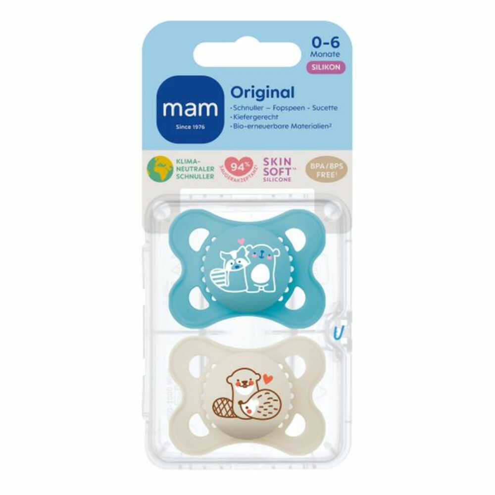 MAM Fopspeen Original Silikon 0-6 mnd Blauw2 stuks