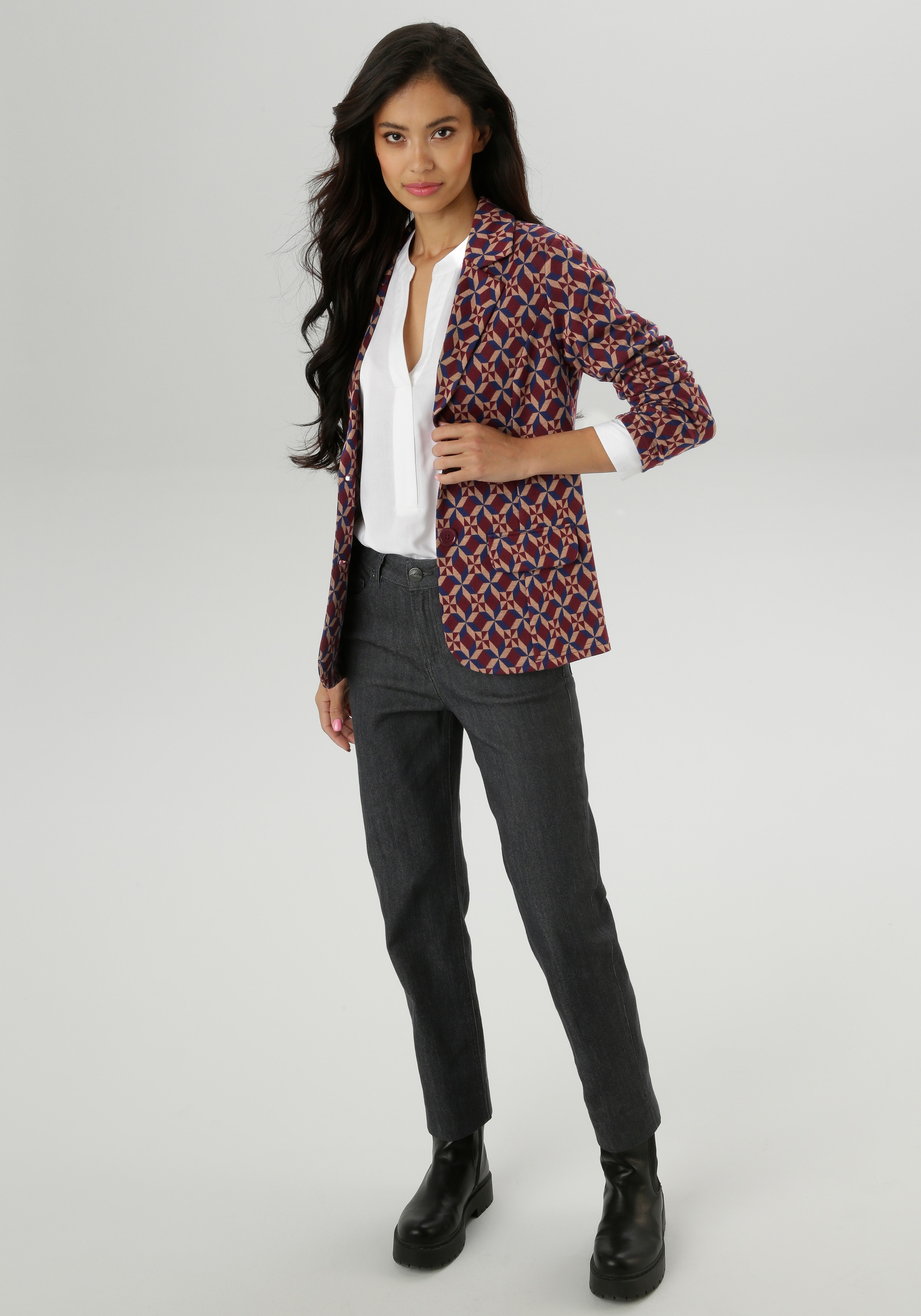 Aniston SELECTED Kurzblazer , in trendy Jacquard-Qualität - NEUE KOLLEKTION