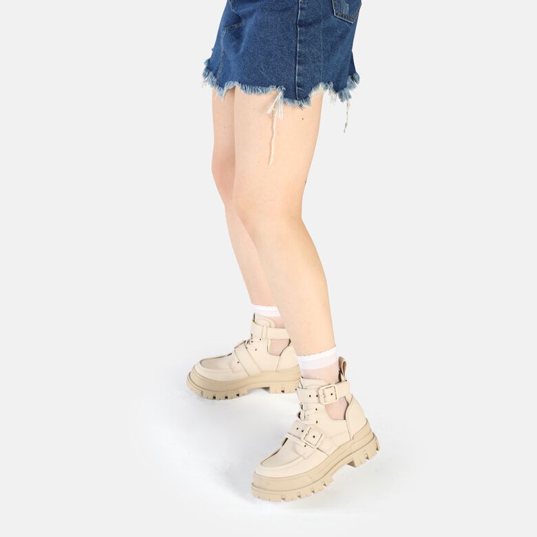 Aspha Bike Bottines à talon vegan, beige