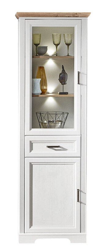 Vitrine Jasmin Pinie-Optik hell /Artisan Eiche-Optik 66 x 204 x 42 cm