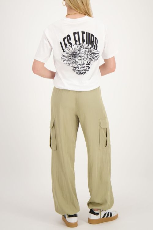 Groene cargo broek met elastieken tailleband