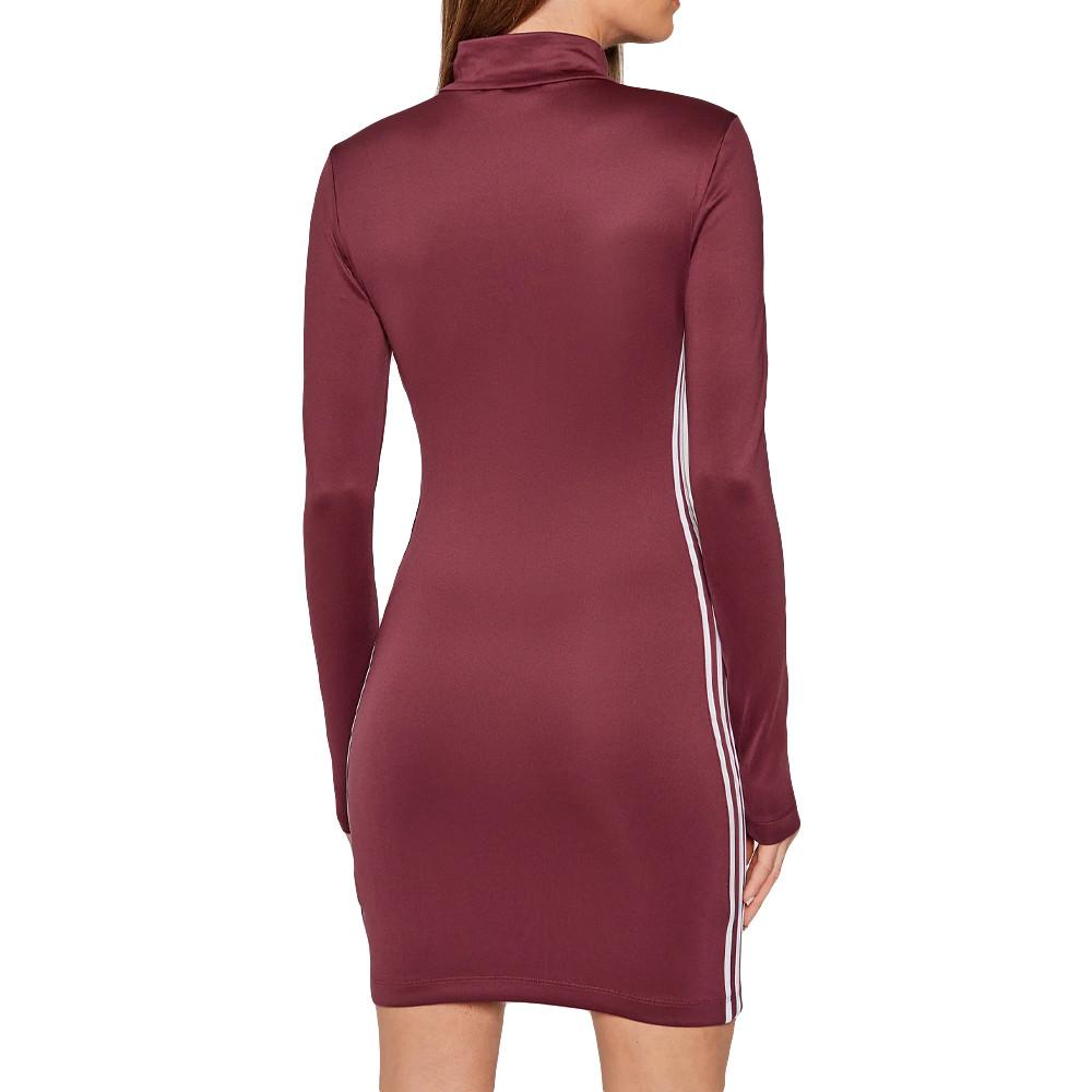 Adidas Robe Col Zippé Bordeaux Femme Adidas H35617