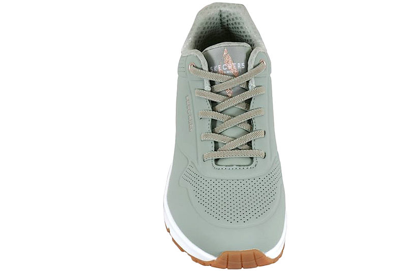 SKECHERS UNO SHIMMER AWAY SAGE LIGHT GREEN SNEAKER