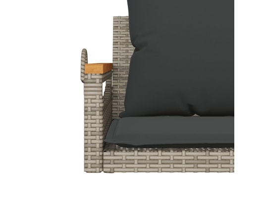 VIDAXL - Balancelle avec coussins gris 63x62x40 cm résine tressée