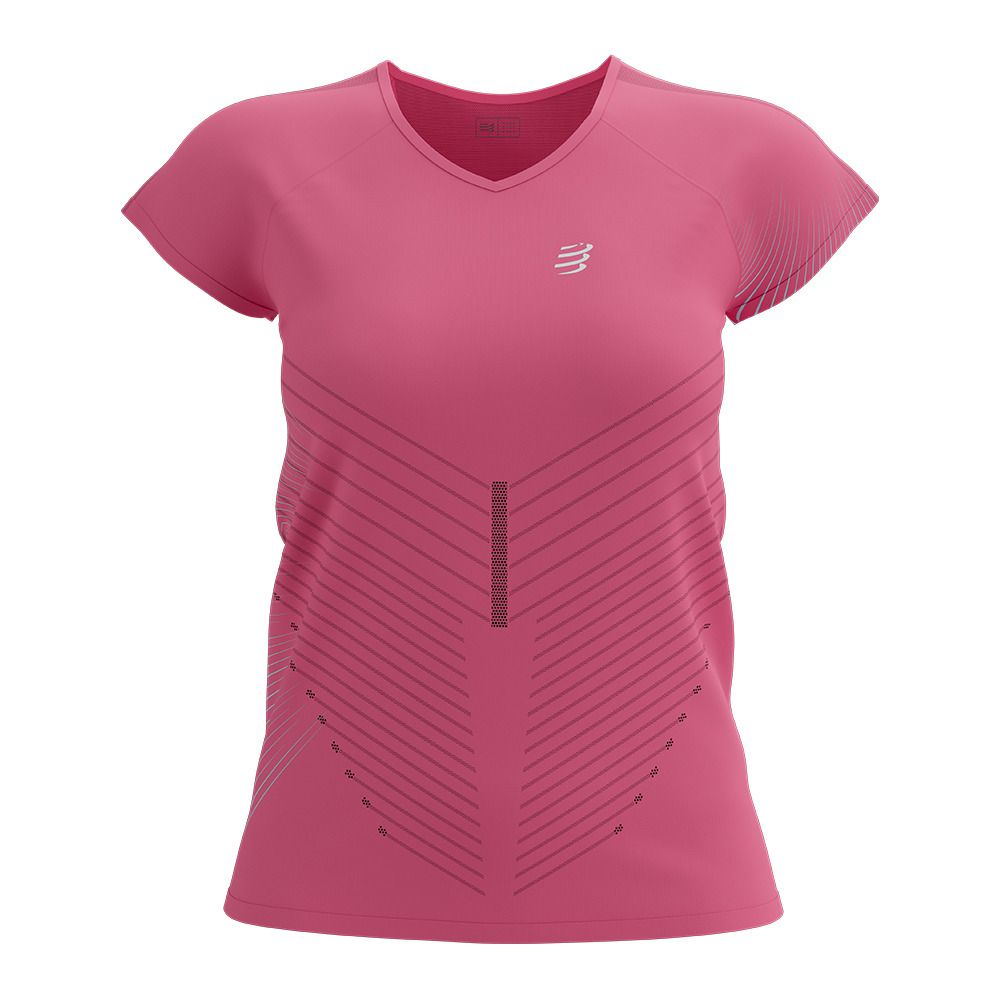 Compressport PERFORMANCE SS - Maillot Femme hot pink/aqua