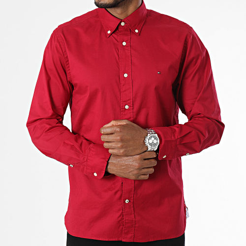 Chemise Manches Longues Flex Poplin 0934 Bordeaux