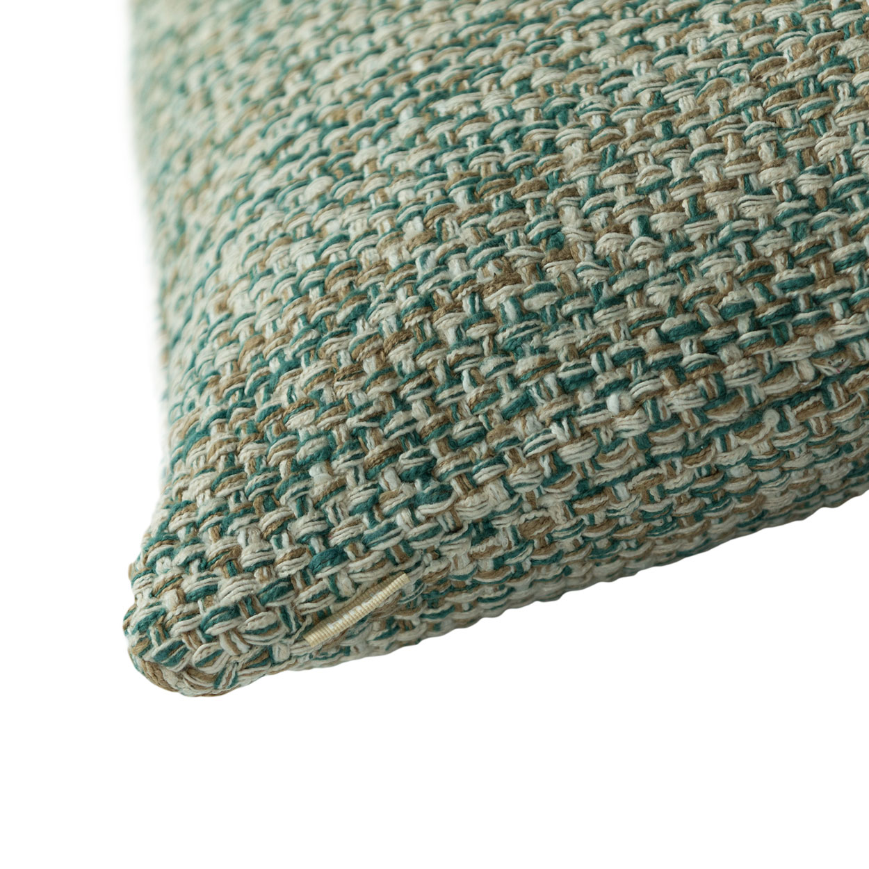 Kussen handgeweven katoen natural seablue