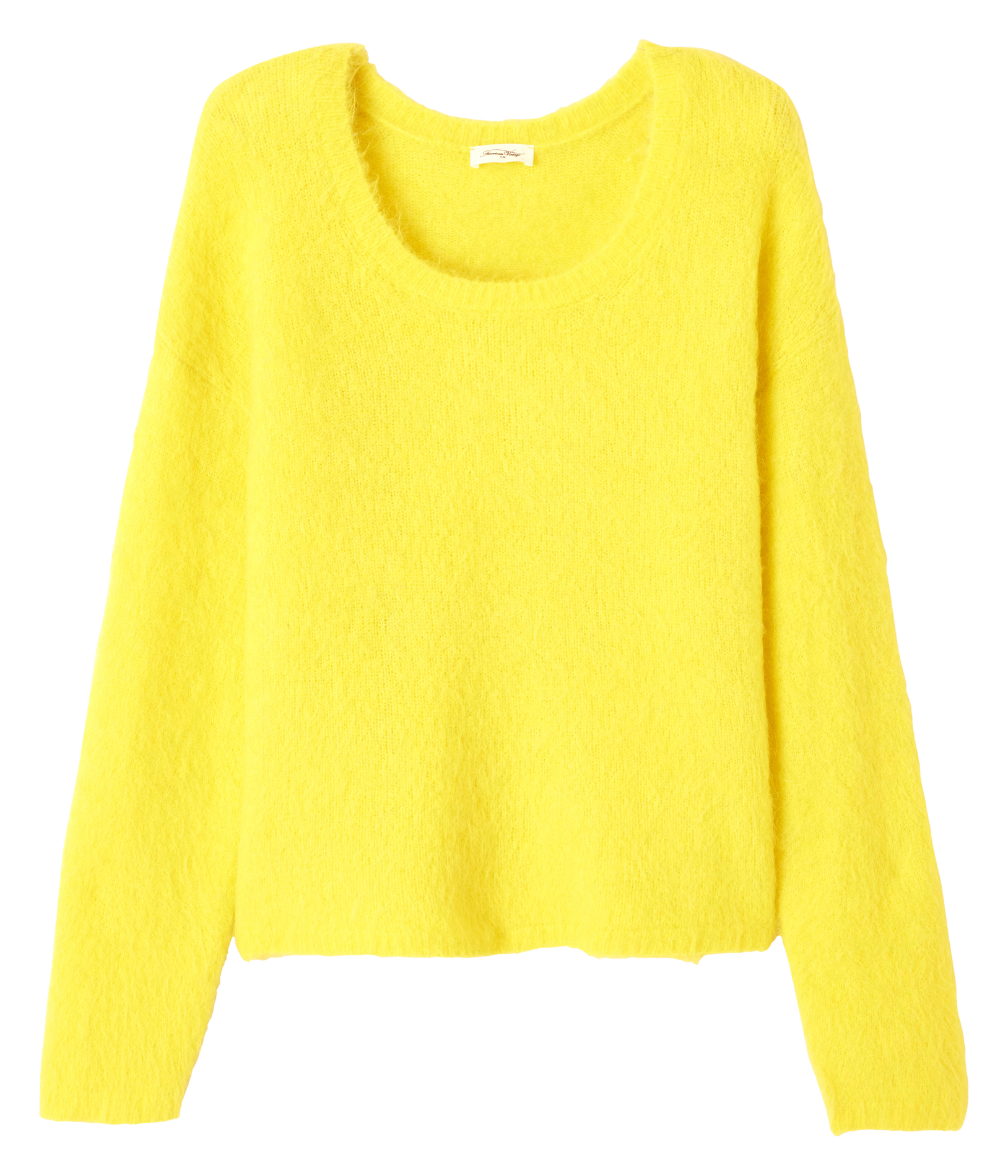 NUNY - Pull col V en laine mélangée | Jaune