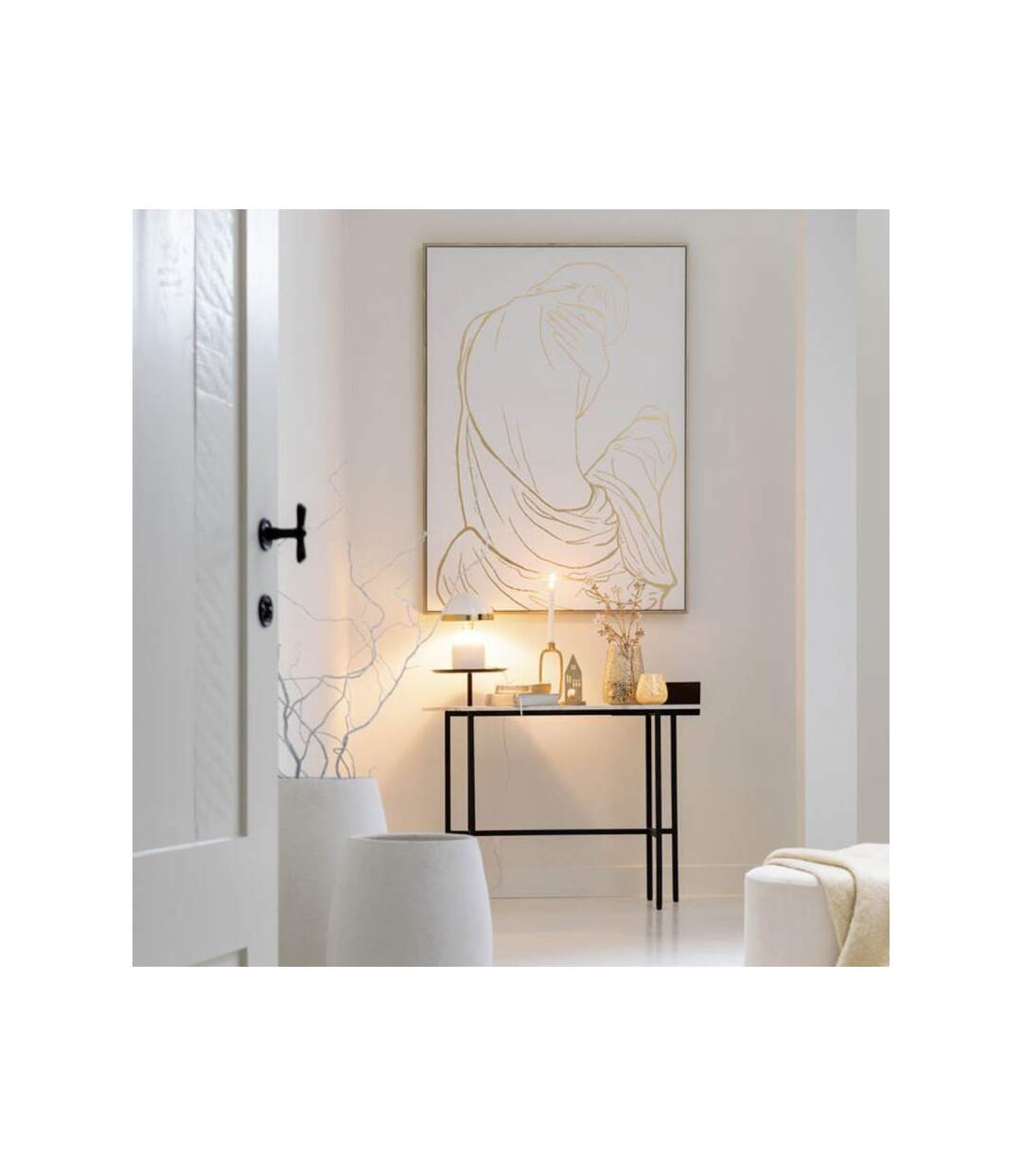 Paris Prix - Toile Imprimée silhouette Femme 103x143cm Blanc
