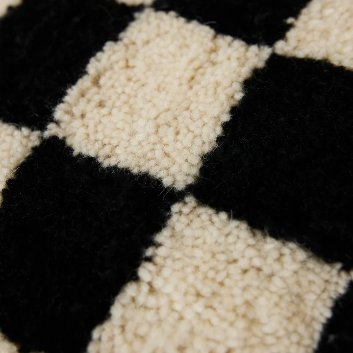 HKliving - Wollkissen, Ø 13 x 50 cm, black and white statement