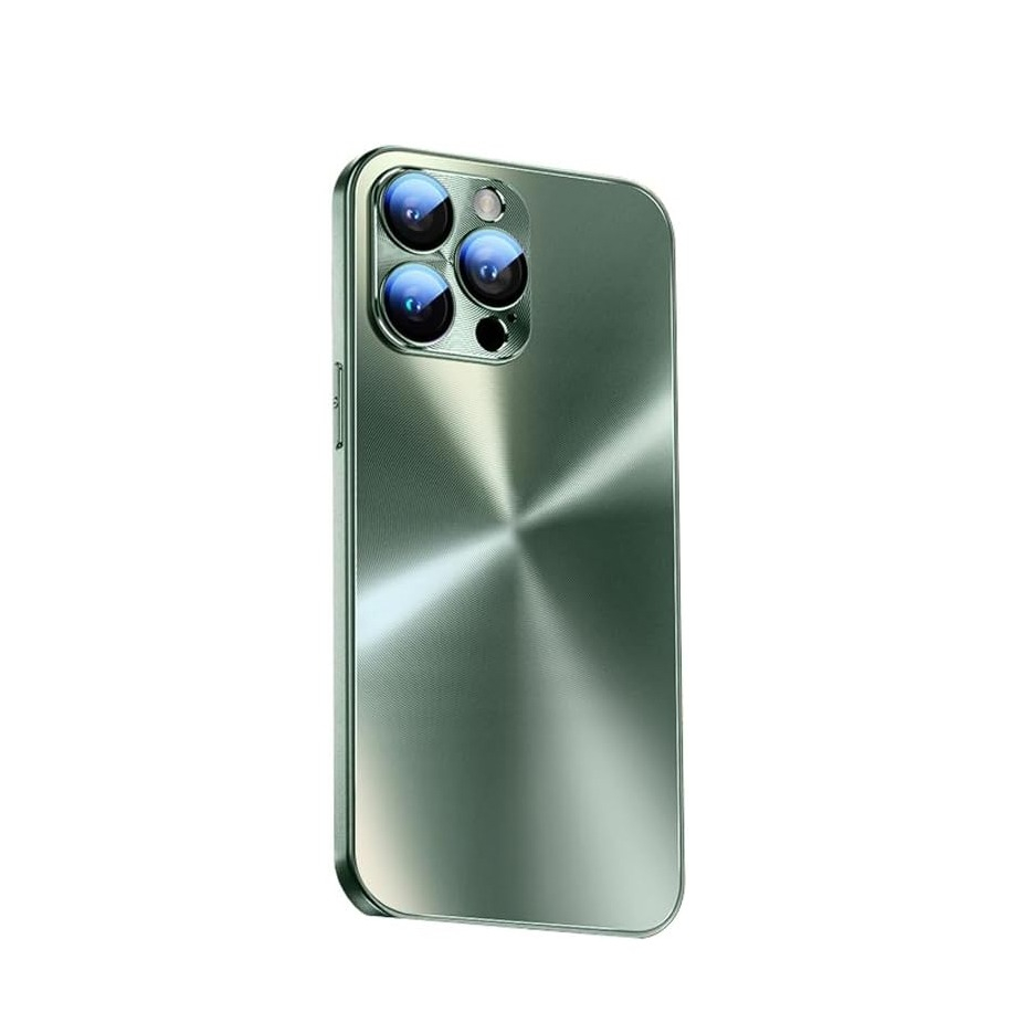 iPhone 15 Pro Hybrid Hülle TPU Bumper Laser Hologramm Design mit Kameraglasschutz - Grün