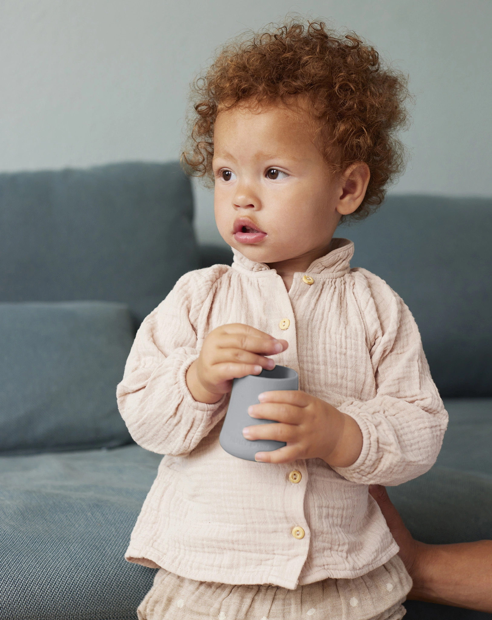Silikon-Becher EVERYDAY BABY - DRINK & LEARN 2er Set in grau