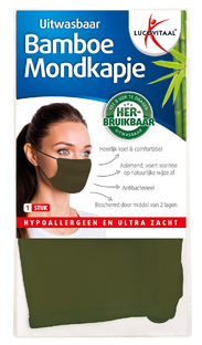 Lucovitaal Bamboe Mondkapje Groen 1ST
