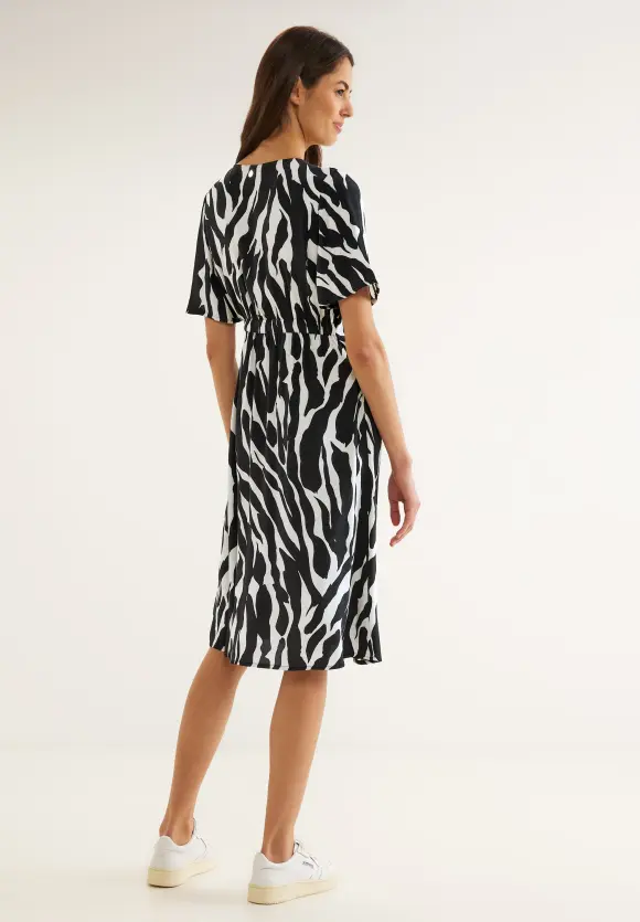 Wrap Zebraprint Kleid - Black