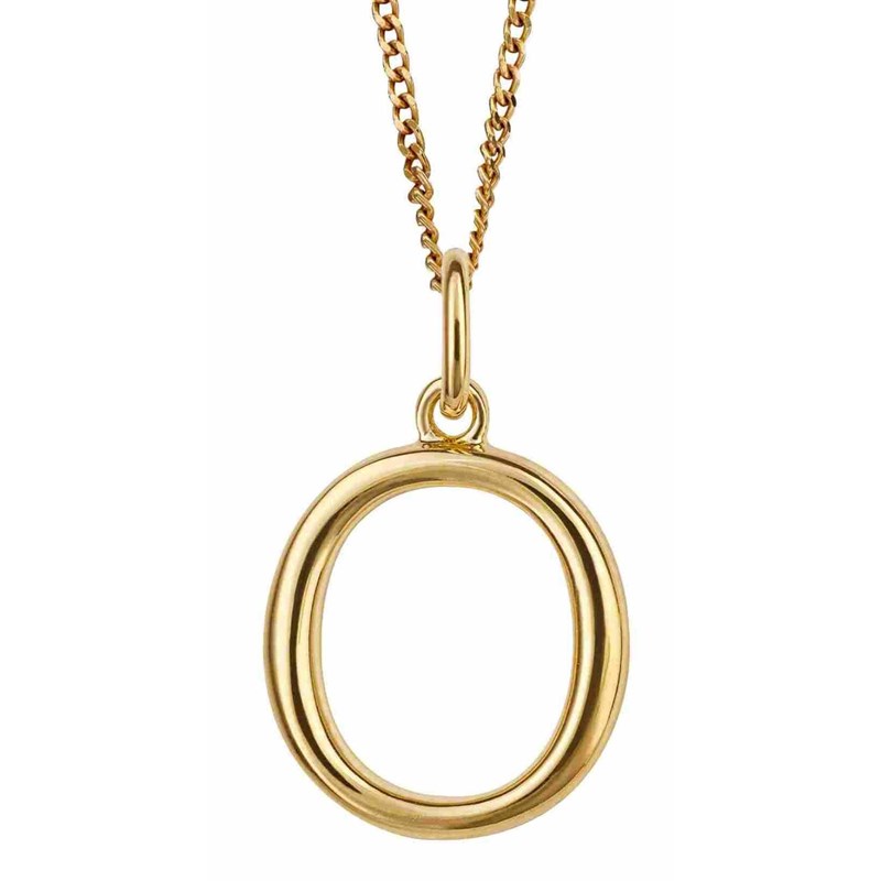 Collier lettre O plaqué or en argent 925/1000