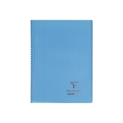 Clairefontaine Koverbook - Cahier à spirale polypro - A4 (21x29,7 cm) - 160 pages - grands carreaux (Seyes) - disponible dans différentes couleurs