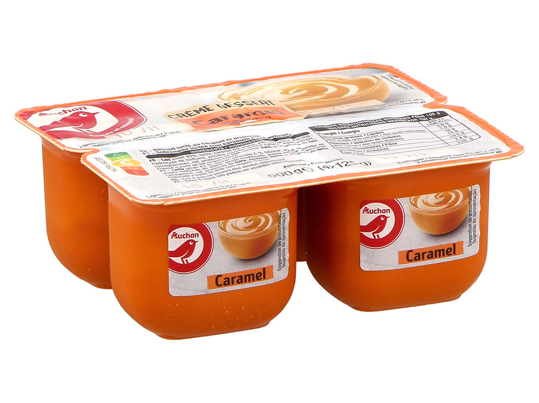SOBREMESAS - CREMES AUCHAN CARAMELO 500G (4X125G)