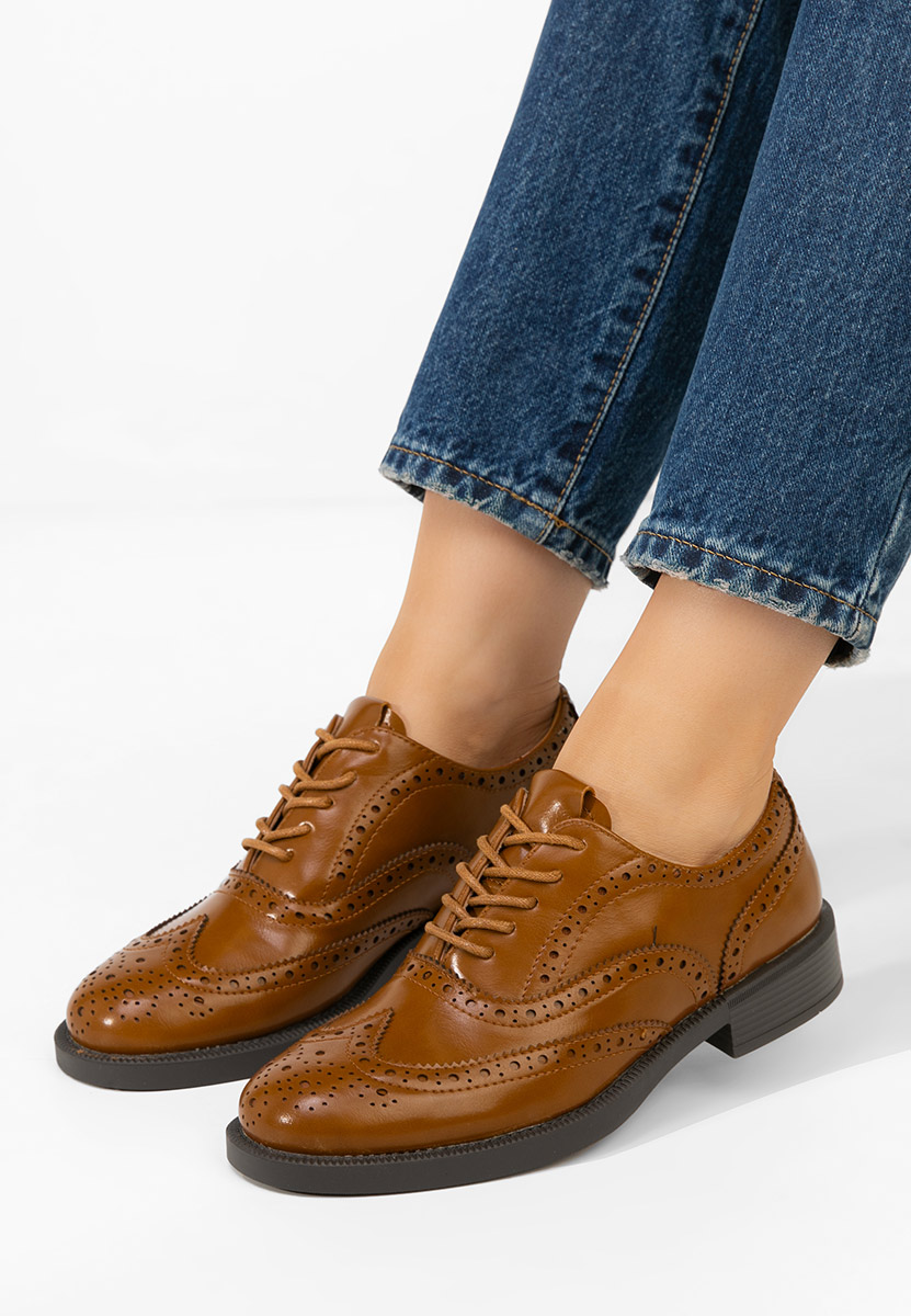 Chaussures brogue pour femme chameau Valira
