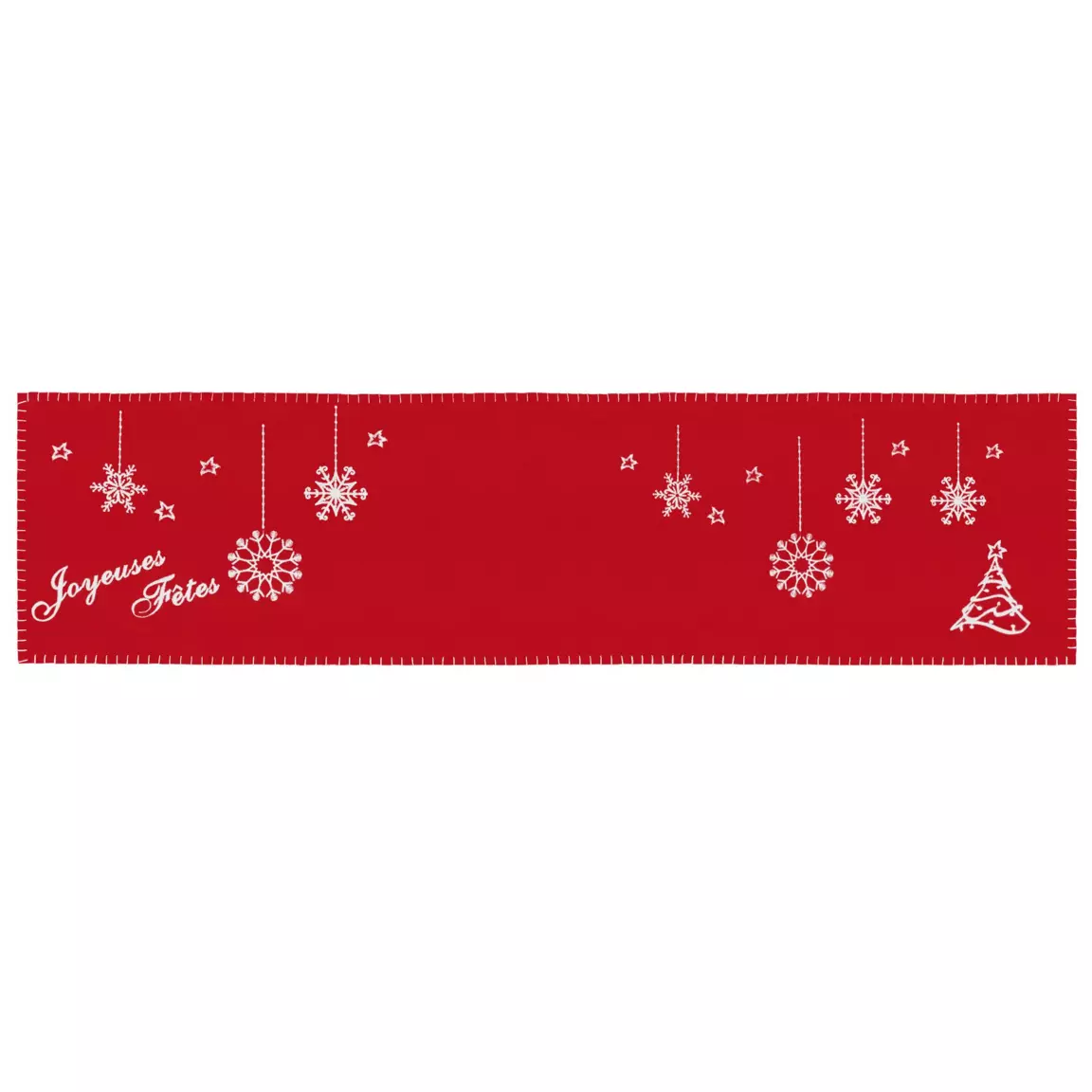 Chemin de table Noël (120 x 30 cm) Étoile Rouge