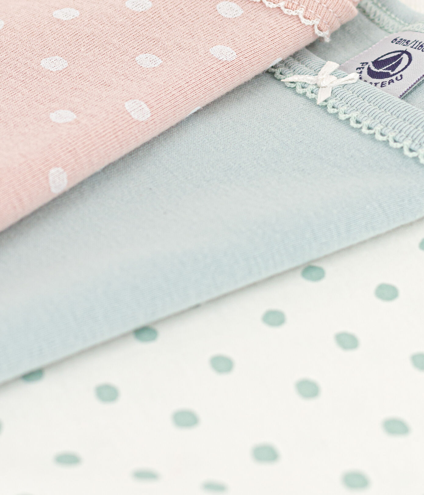 Lot de 3 chemises à bretelles à pois en coton petite fille