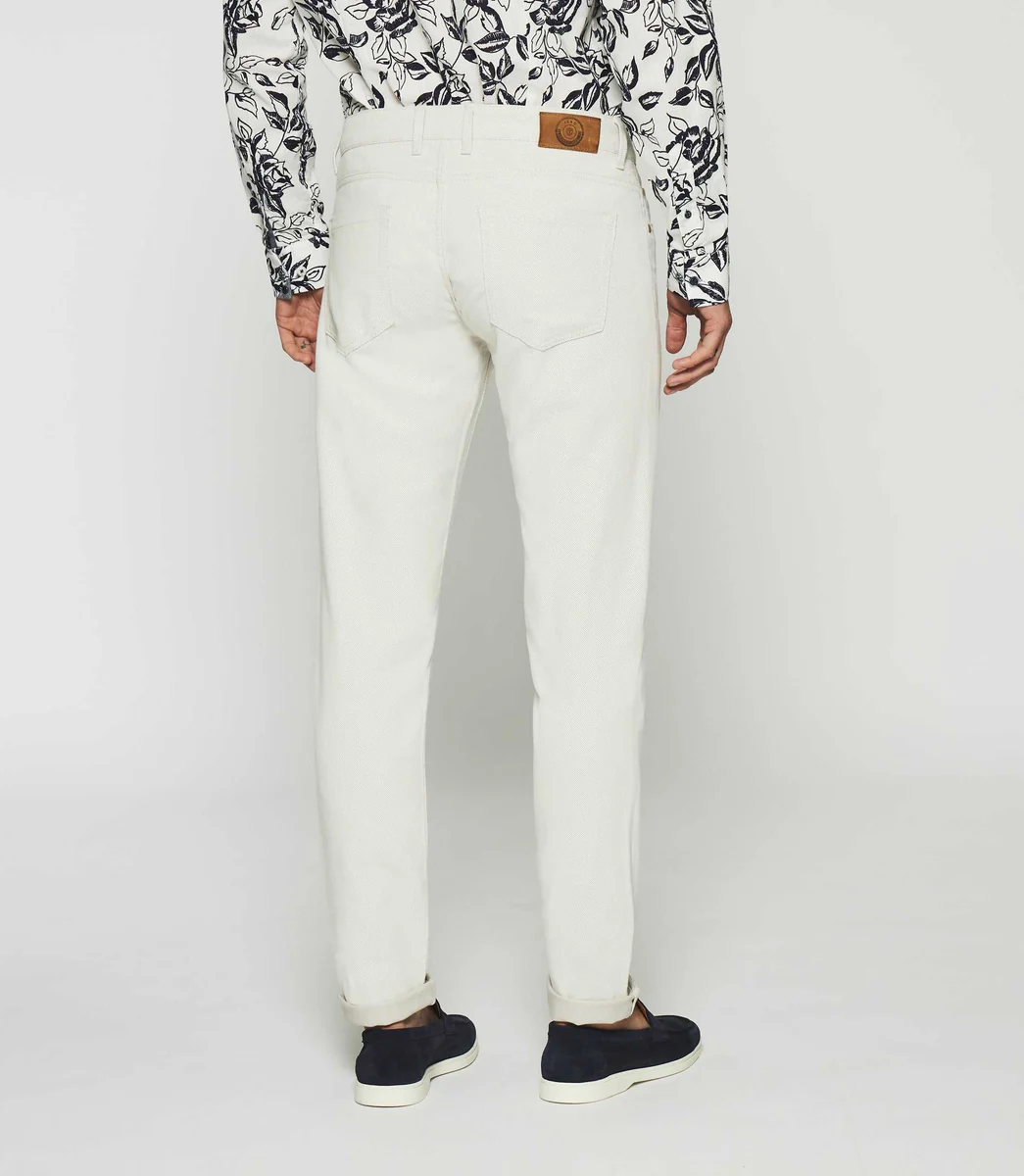 Pantalon slim 5 poches urbain beige