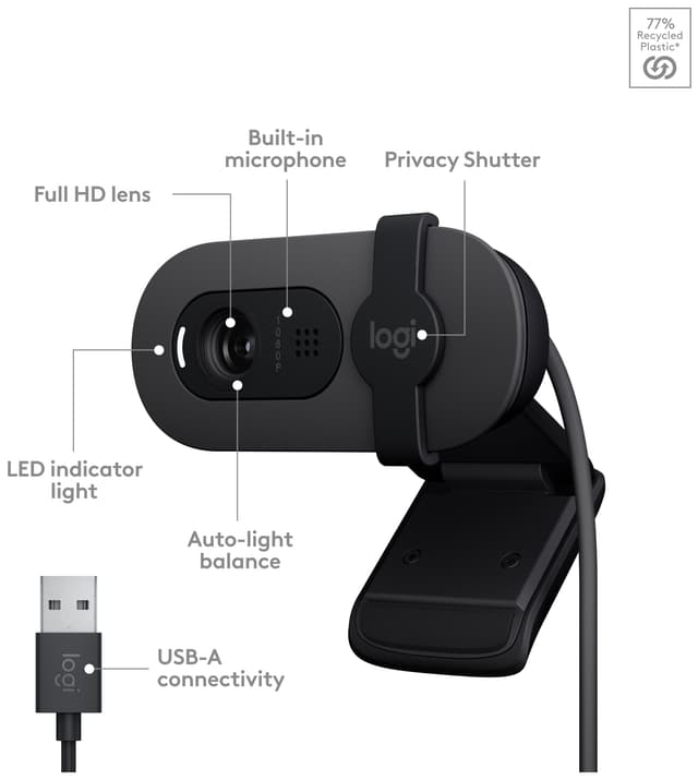 Logitech Brio 100 FullHD webkamera (graphite)