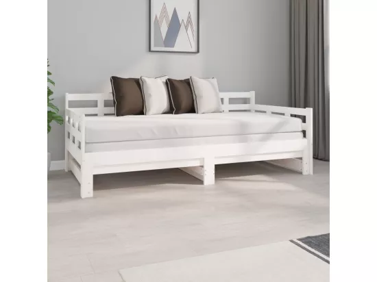 Lit coulissant sans matelas blanc 2x(90x190) cm