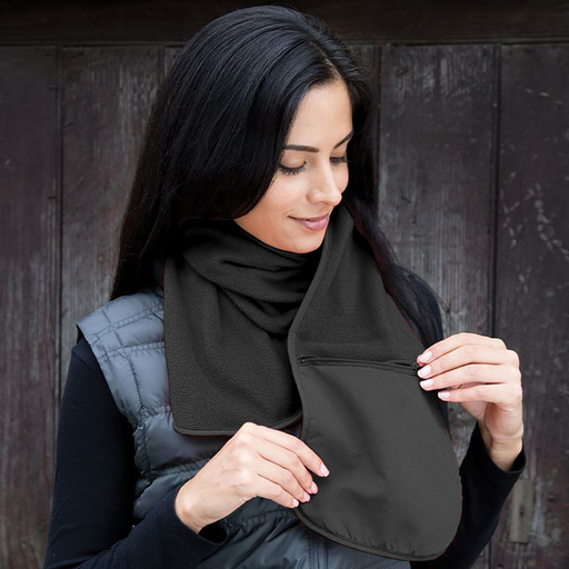 Cachecol bolha acolchoado de inverno Active com bolso com zíper