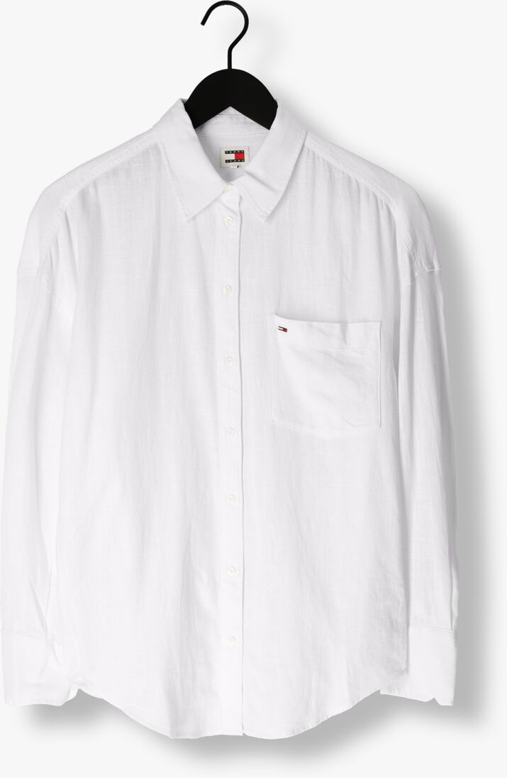 TOMMY JEANS witte tommy jeans blouse tjw sp ovr linen shirt