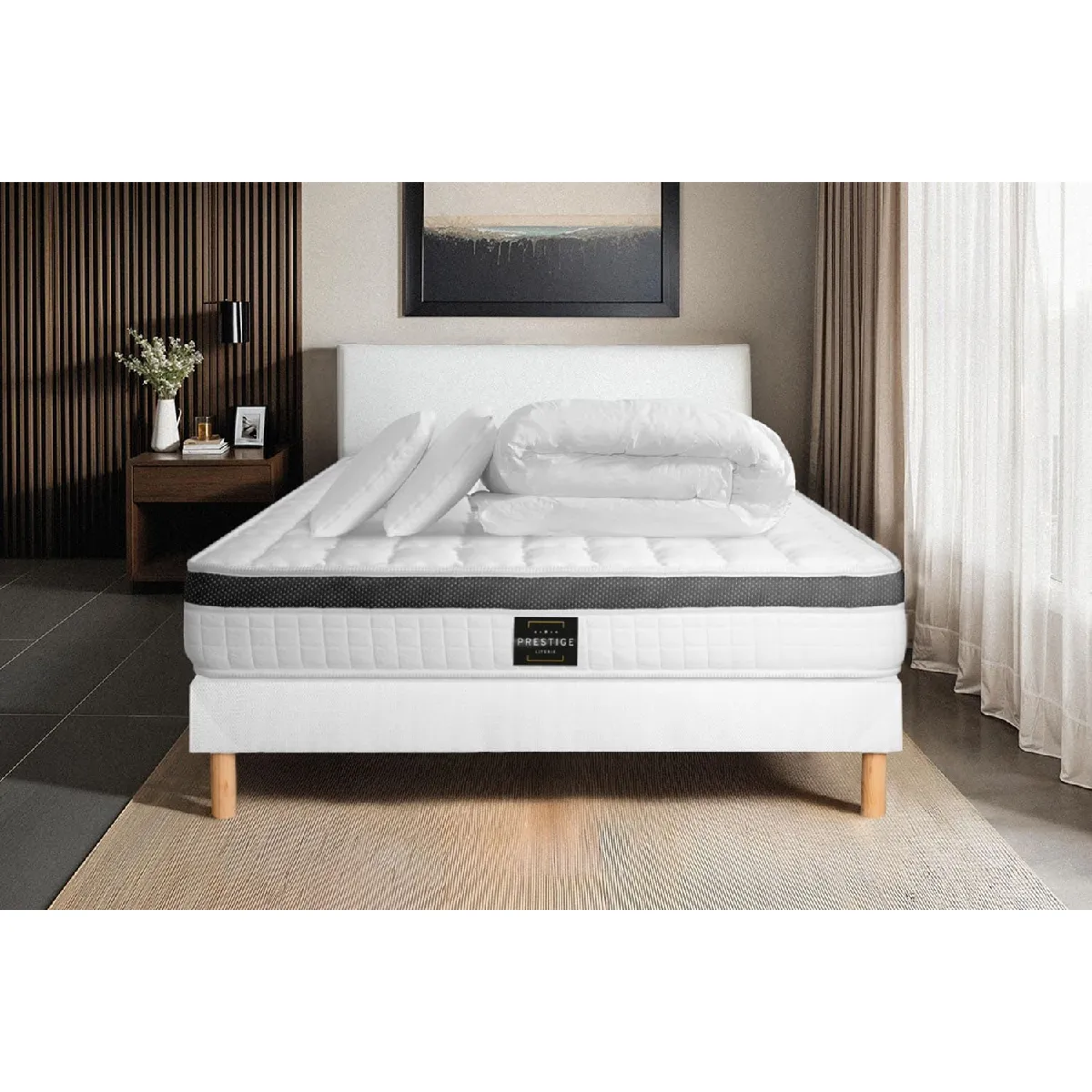 Prestige literie Prestige Pack Supérieur 160x200 cm Blanc