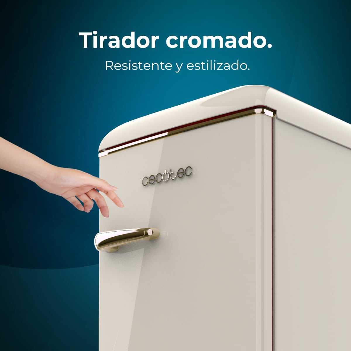 Cecotec Mini Frigo Bolero CoolMarket TT Origin 45 Rouge. Réfrigérateur de Table Rétro 45L, 55 cm de Haut, 44,7 cm de Large, Classe Énergétique E, Bac à Glaçons et Poignée Chromée, Rouge