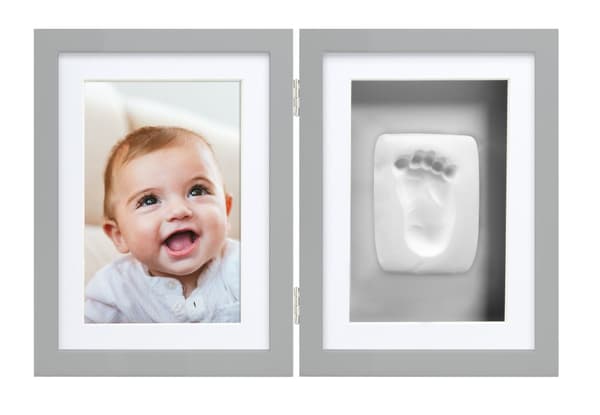 Babyprints Ramme Dobbel Grå