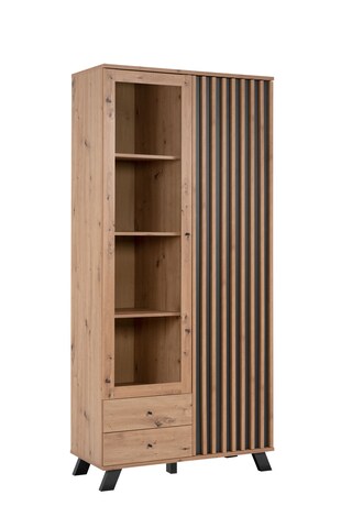 Vitrine MEDAN 92 x 198 cm Artisan Oak / anthrazit