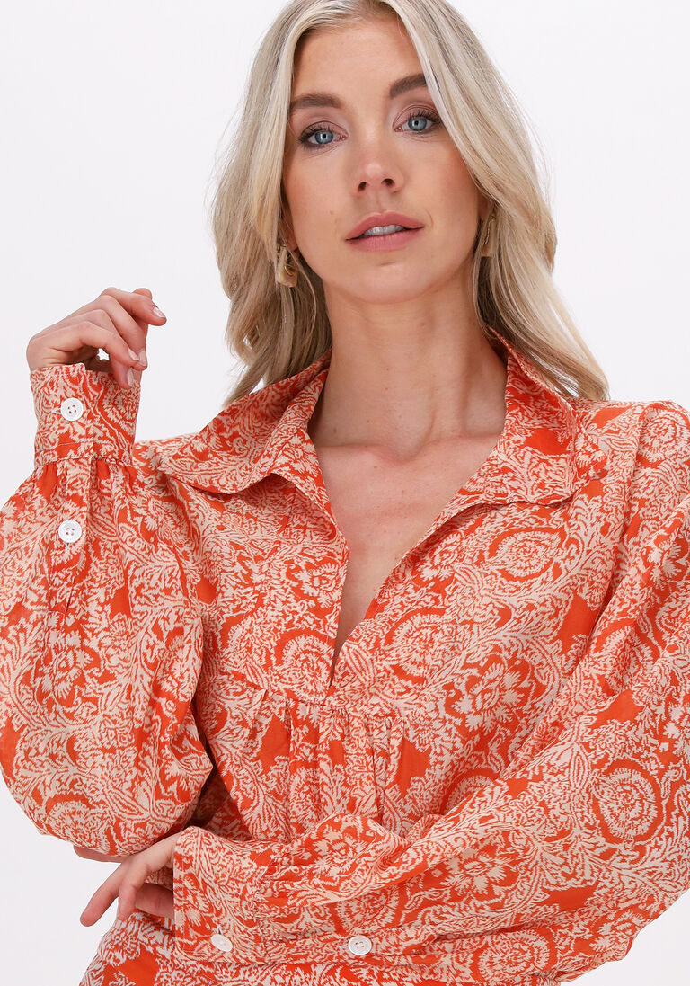 VANILIA oranje vanilia blouse ikat flower anorak