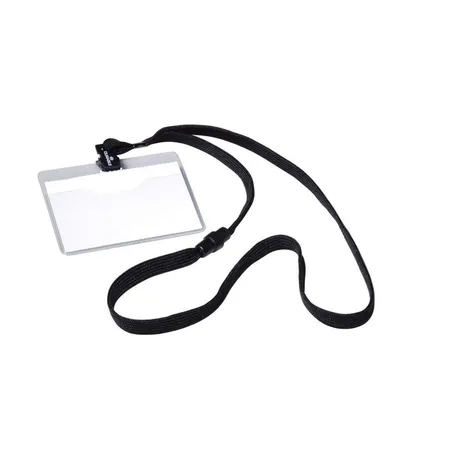 Durable 813901 Namensschild mit Textilband 10, 60 x 90 mm, Länge 44 cm, schwarz