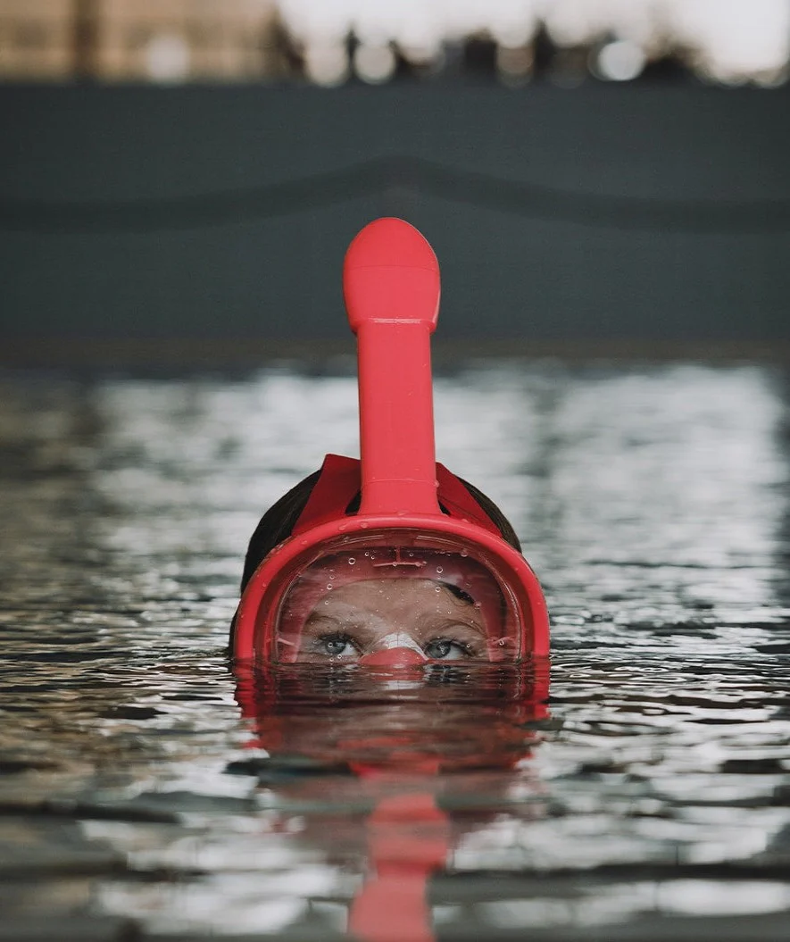 Watery fullface dykkermaske til børn - Oxygen - Atlantic Pink
