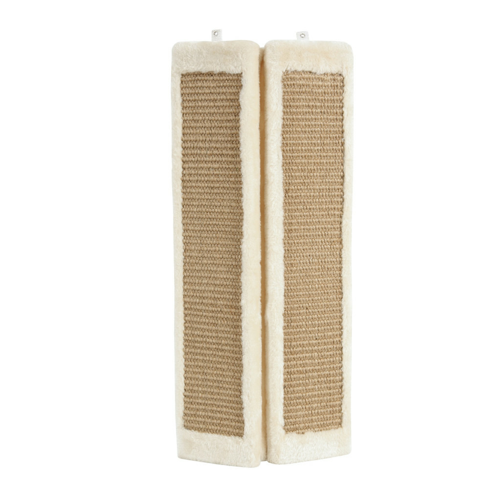 Griffoir d'angle beige 24 x 56 cm, pour chat