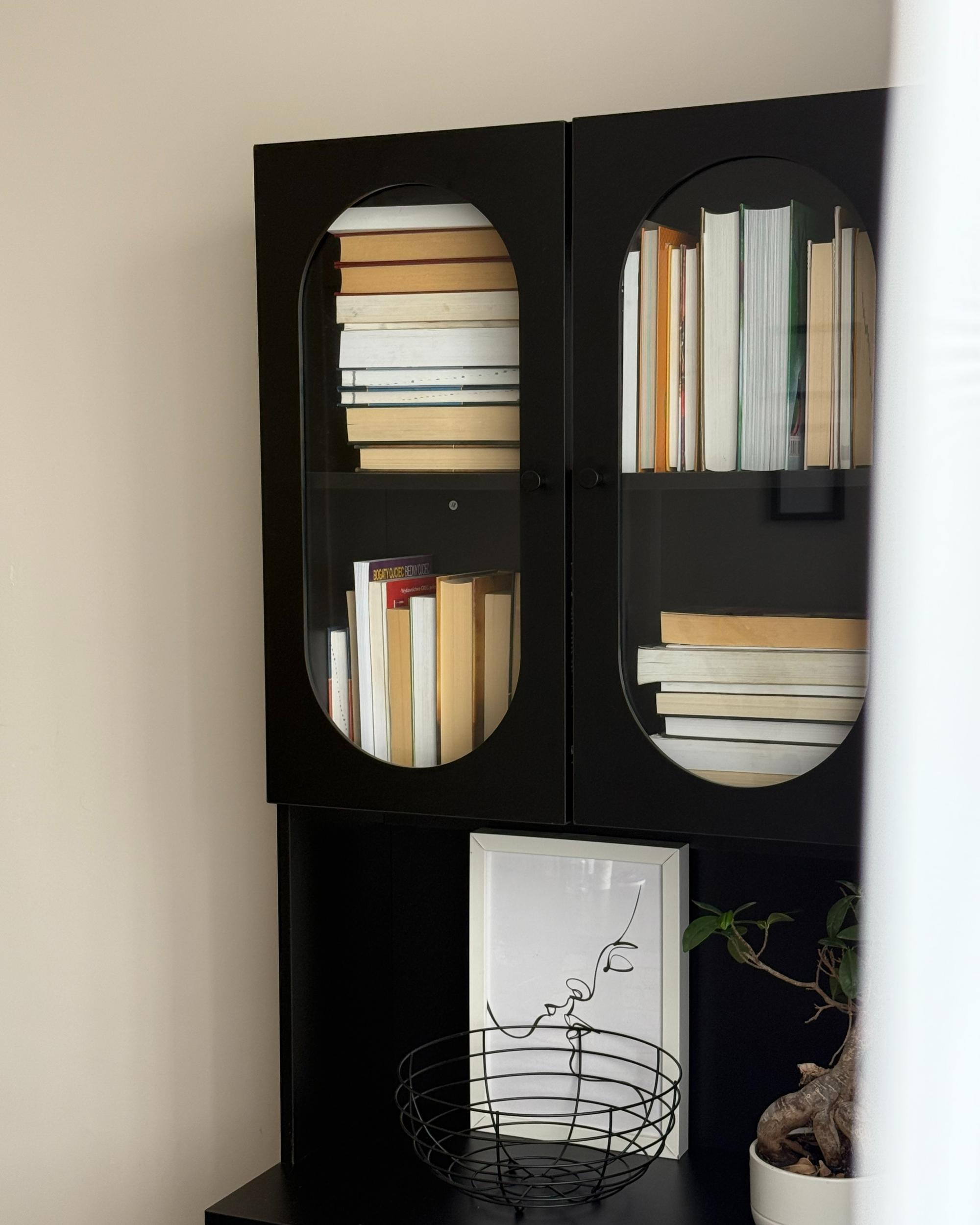 Glazen vitrinekast LANGFORD 100 cm Zwart
