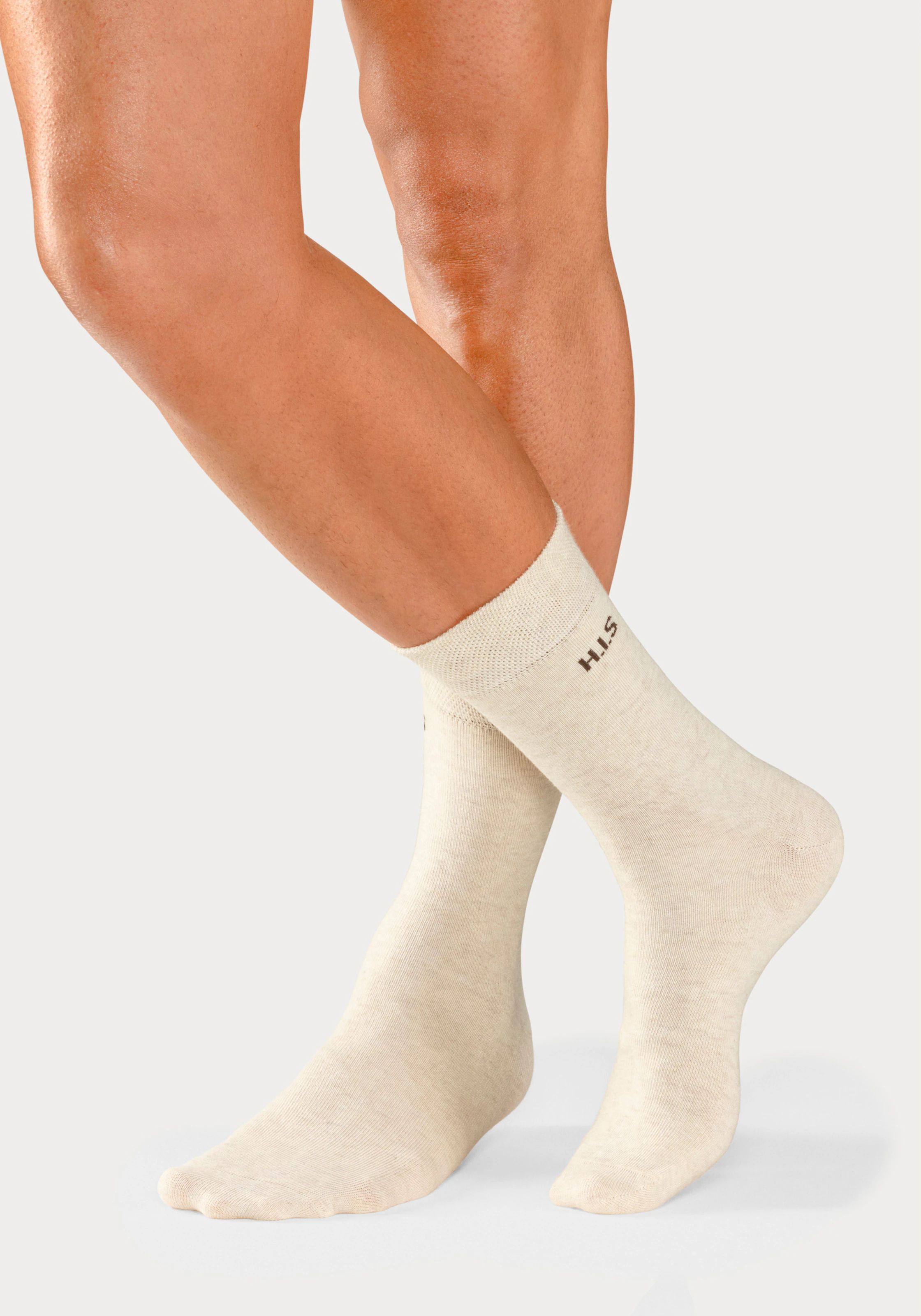 H.I.S Socken in 2x braun-beige, 2x braun