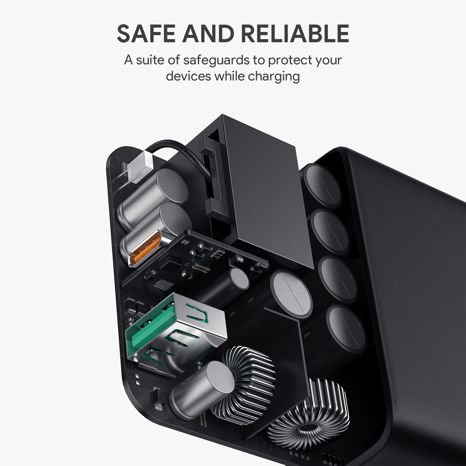 AUKEY USB-C Ladegerät mit Dynamic Detect & GaNFast Tech, USB-Ladegerät mit 60W